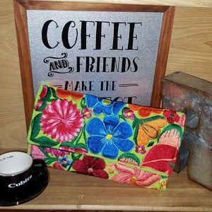 NEW Embroidery women's clutch